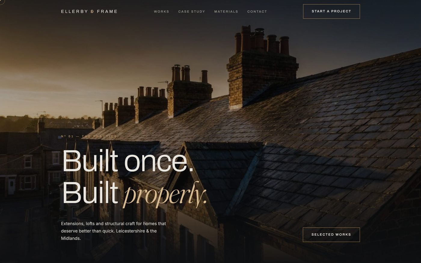 The Ellerby Frame joinery website homepage