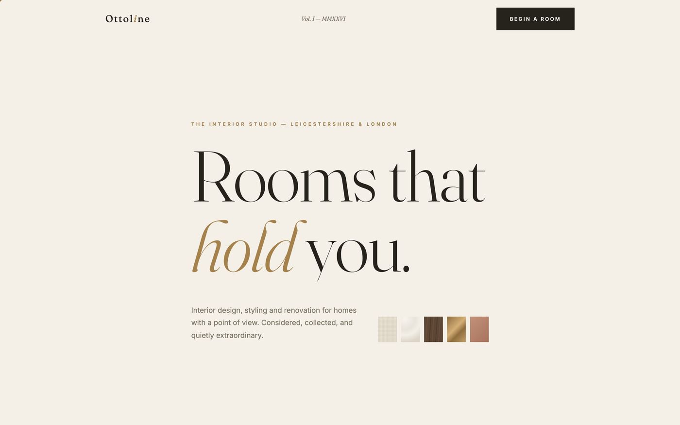 The Ottoline interiors website homepage